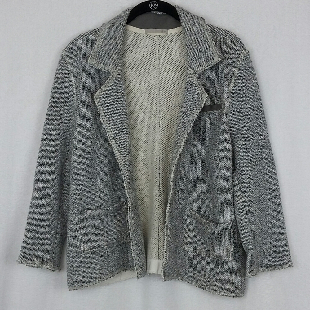 Skin. Soft Shell Textured Raw Edge Boho Blazer